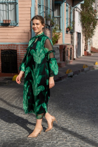 Leaf Patterned Dress